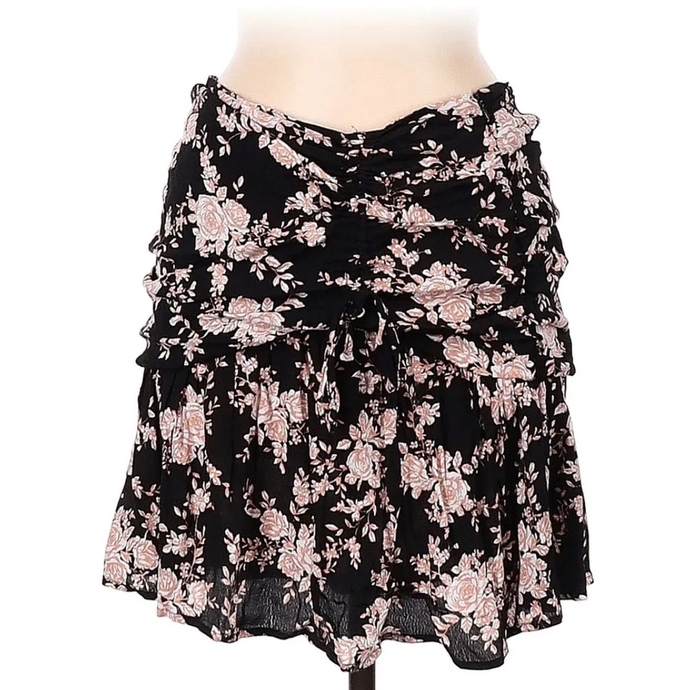 Ever After Ruched Floral Mini Skirt